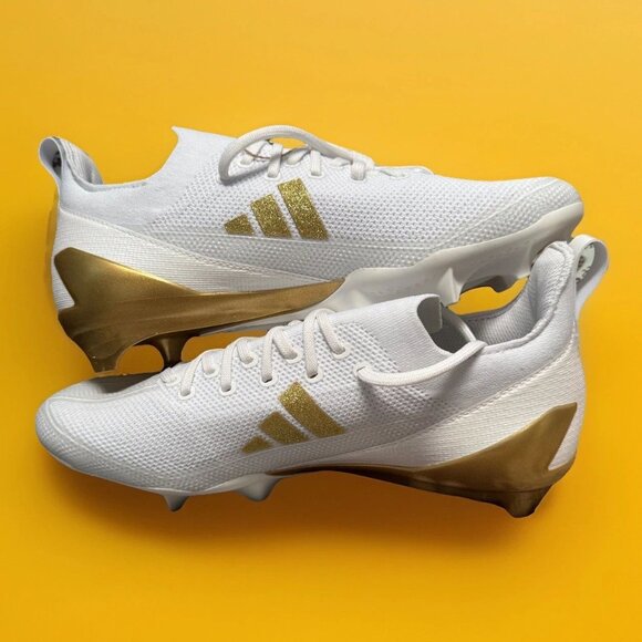 Adidas Adizero Electric+ Football Cleats White & Gold - Men's Size 9.5 - IE3287 - Picture 3 of 9